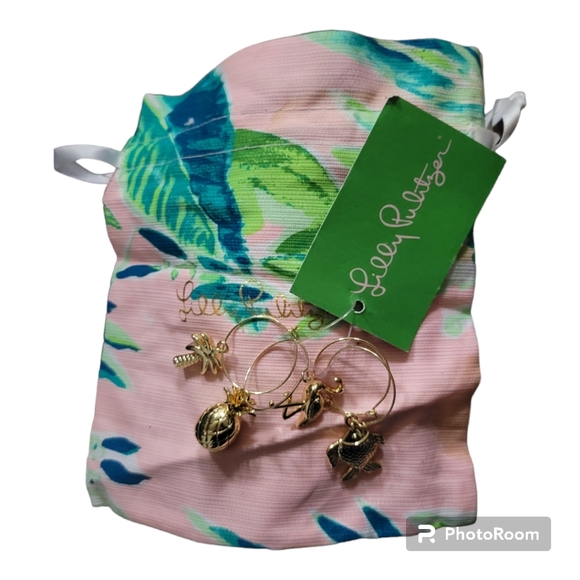 Lilly Pulitzer Wine Charms - Picture 1 of 2